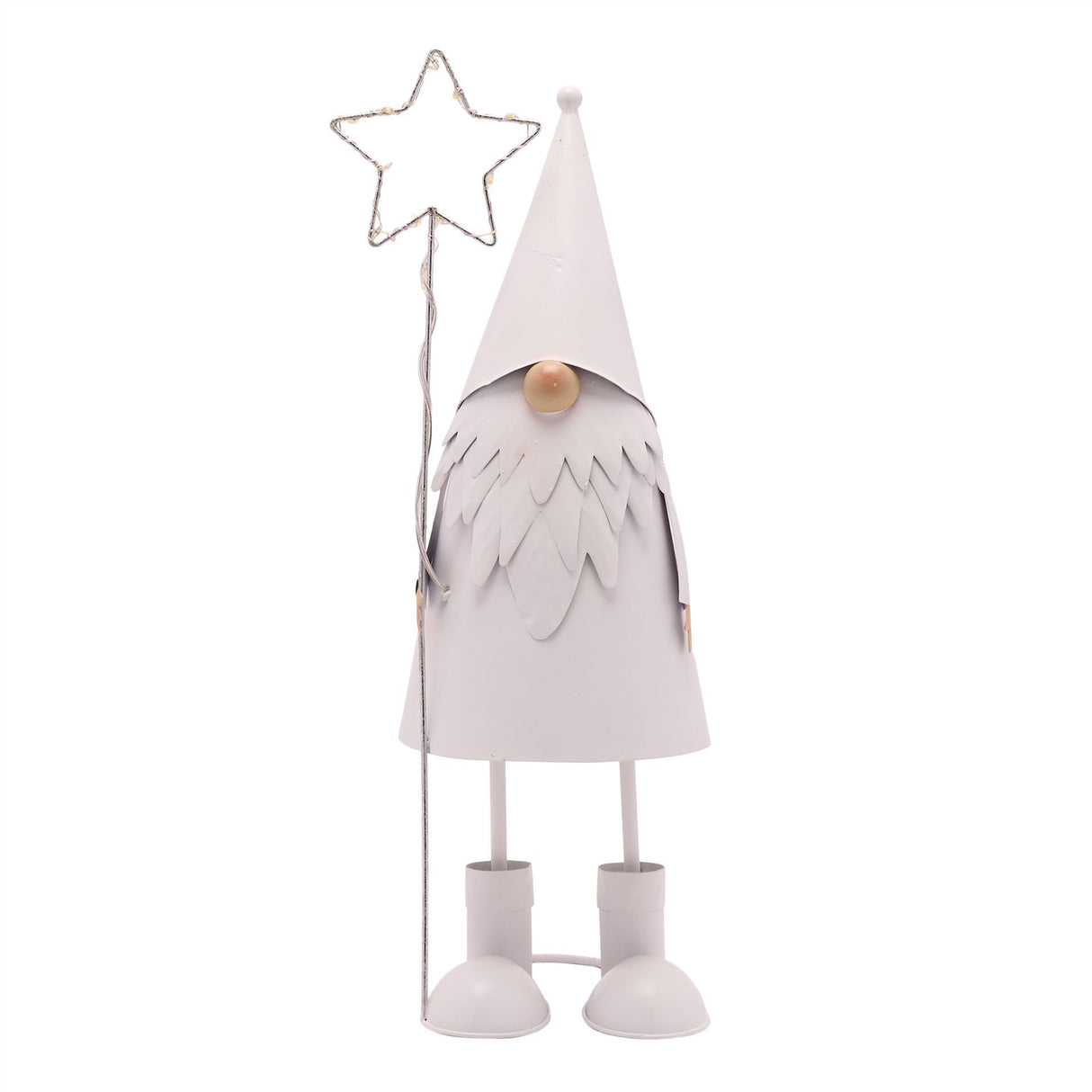 LED White Santa with Star - Medium