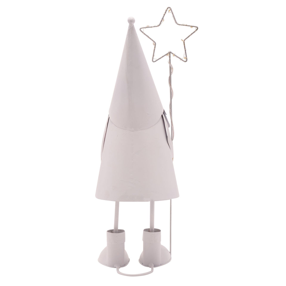 LED White Santa with Star - Medium