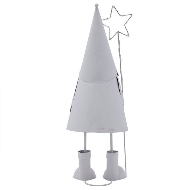 LED White Santa with Star - Large
