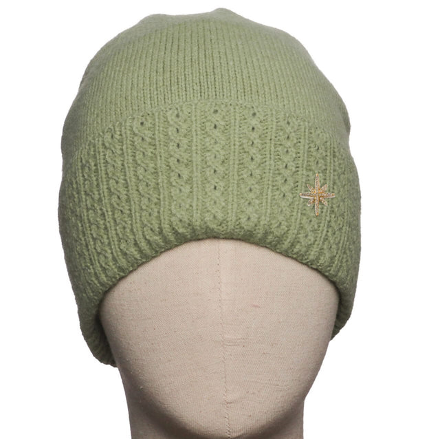 Cable Detail Hat - Green