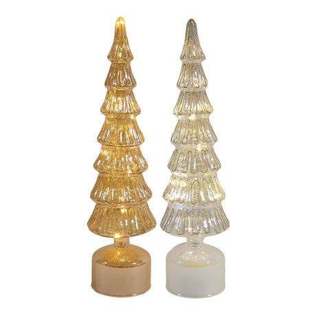 LED Rotating Tree 41cm Gold