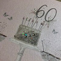 60th Cake & Glasses Birthday Card