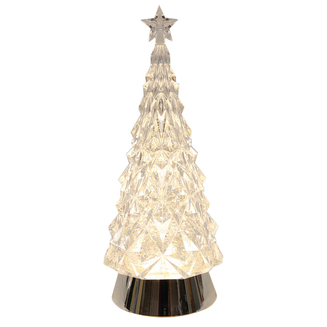 Tall LED Xmas Tree Glitter Water Spinner 28.5cm