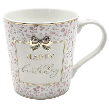 Floral Happy Birthday Mug