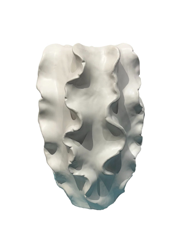 White Ceramic Wave Vase