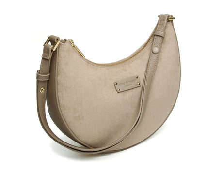 Alice Wheeler Kensington Suedette Shoulder/Crossbody Bag - Mink