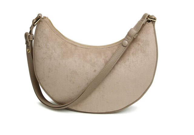 Alice Wheeler Kensington Suedette Shoulder/Crossbody Bag - Mink