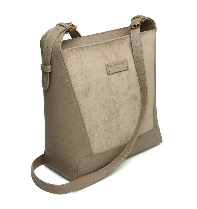 Alice Wheeler Kensington Suedette Crossbody Bag - Mink