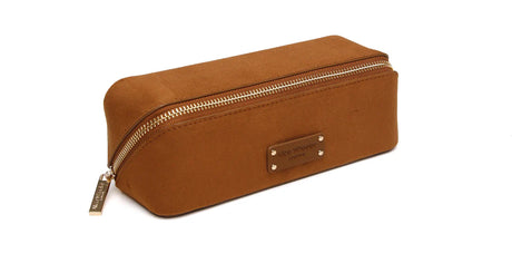 Alice Wheeler Fudge Suede Train Case - Small