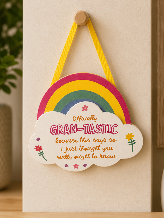 Gran-tastic Rainbow Hanging Plaque