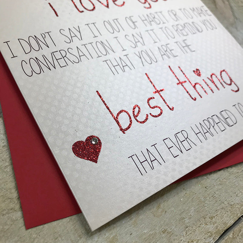 WC I Love You Valentines Card