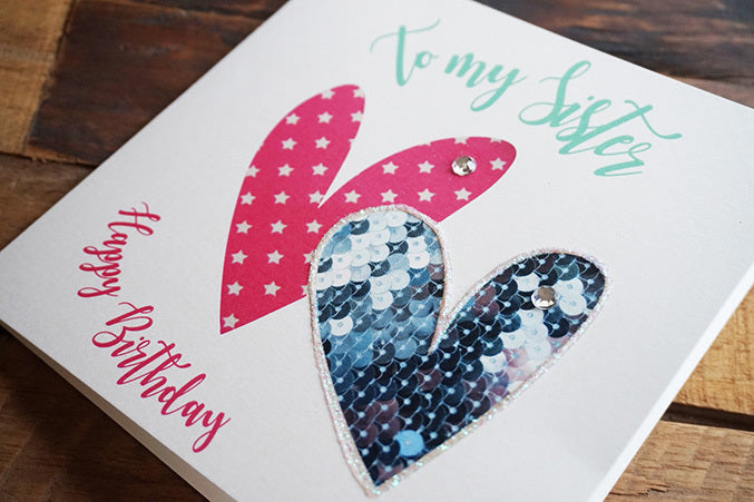 WC Sister Hearts Birthday Card