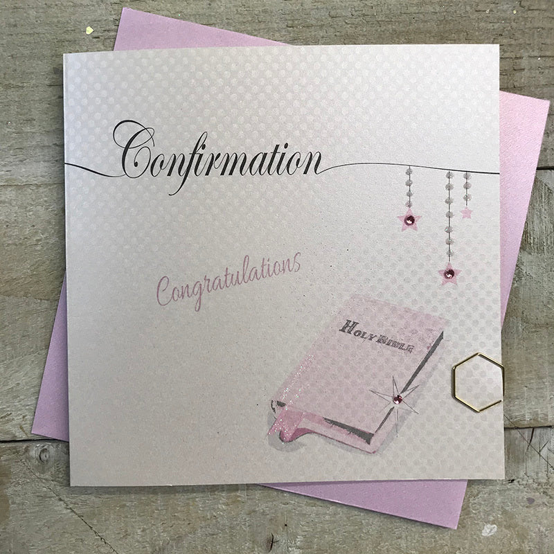 WC Pink Bible Confirmation Card