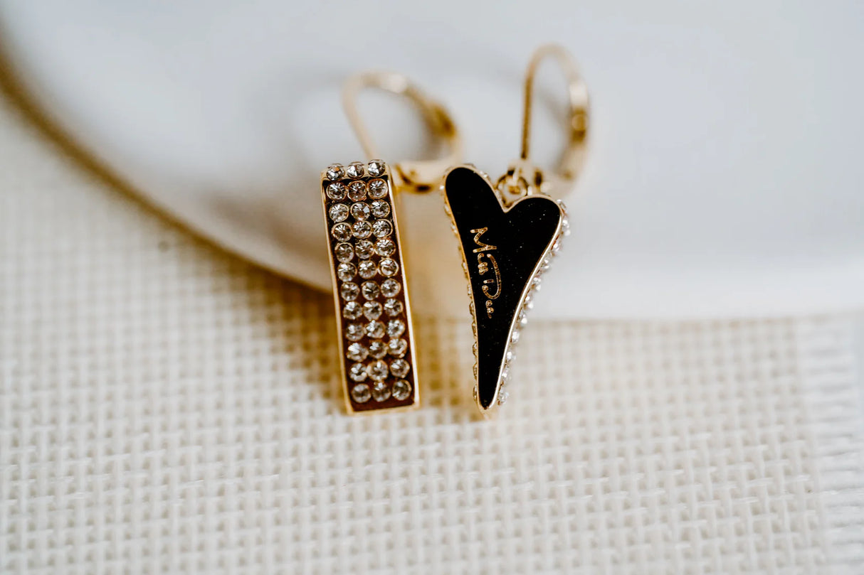 Miss Dee Gold Multi CZ Heart Earring