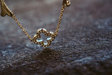 Miss Dee Gold Necklace with Clover/2Hearts