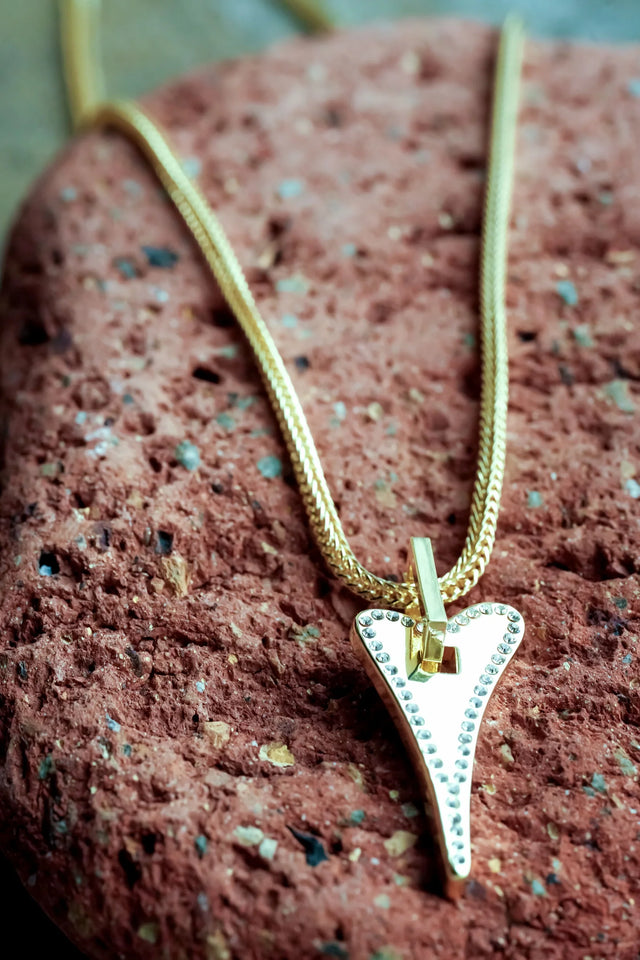 Miss Dee Gold Necklace with Top CZ Heart