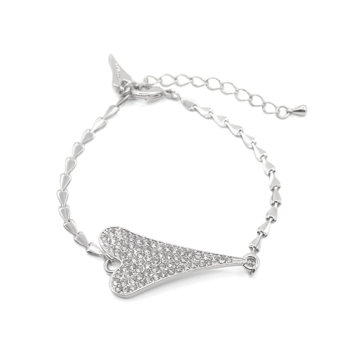 Miss Dee Silver Bracelet with Large Crystal Heart