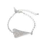 Miss Dee Silver Bracelet with Large Crystal Heart