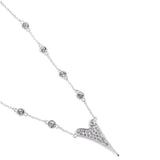 Miss Dee Silver Necklace with Crystal Heart & Chain