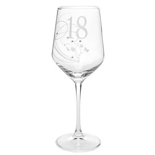 18th Birthday Wine Glass