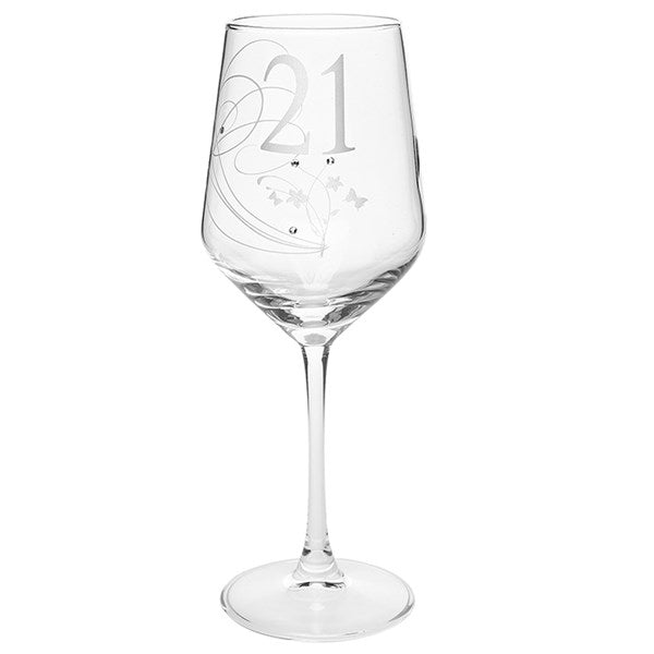 21st Birthday Wine Glass