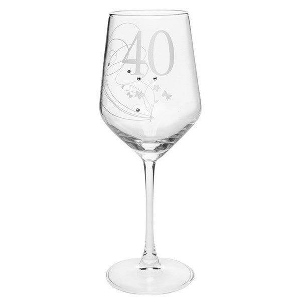 40th Birthday Wine Glass