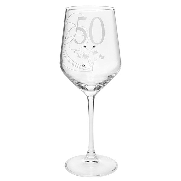 50th Birthday Wine Glass