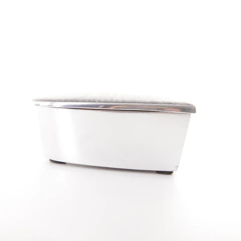 Brushed Silver Heart Trinket Box 10cm