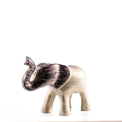 Brushed Silver Elephant Trunk Up Large 10cm