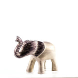 Brushed Silver Elephant Trunk Up Large 10cm