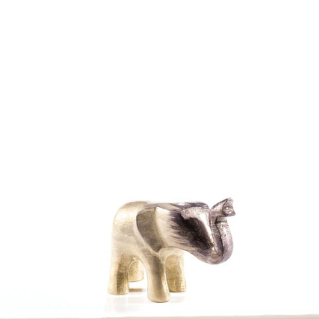 Brushed Silver Elephant Trunk Up Medium 7cm