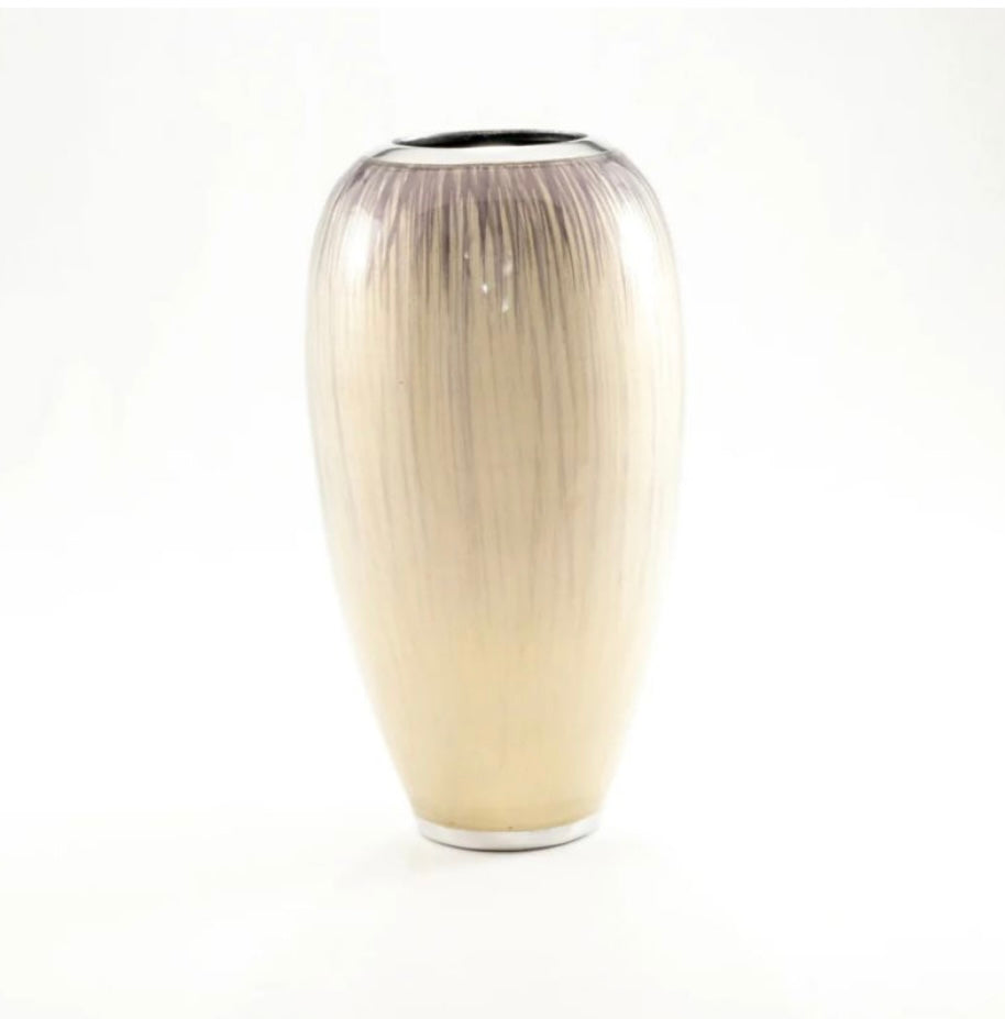 Brushed Silver Vase 18cm Small