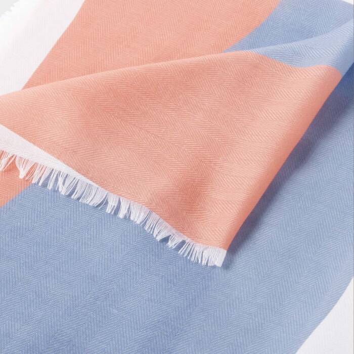 Katie Loxton Flowing Vine Printed Scarf - Peony Blush/Cornflower Blue/White