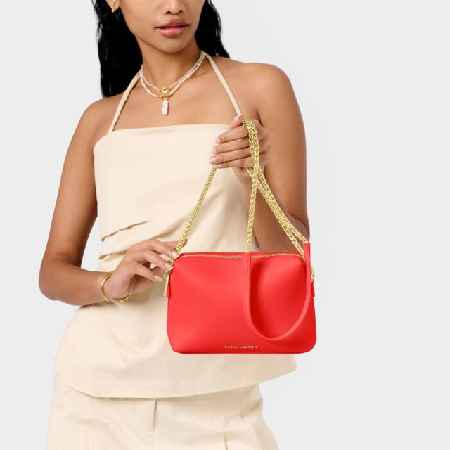 Katie Loxton Margot Chain Crossbody Bag - Coral