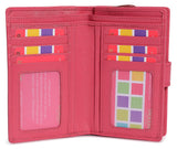 Saddler Leather Holly Multi Section Purse - Fushia