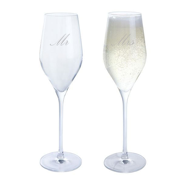Dartington Mr & Mrs Prosecco Glasses