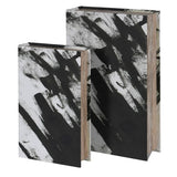 Set of 2 Mono Brush Stroke Book Boxes