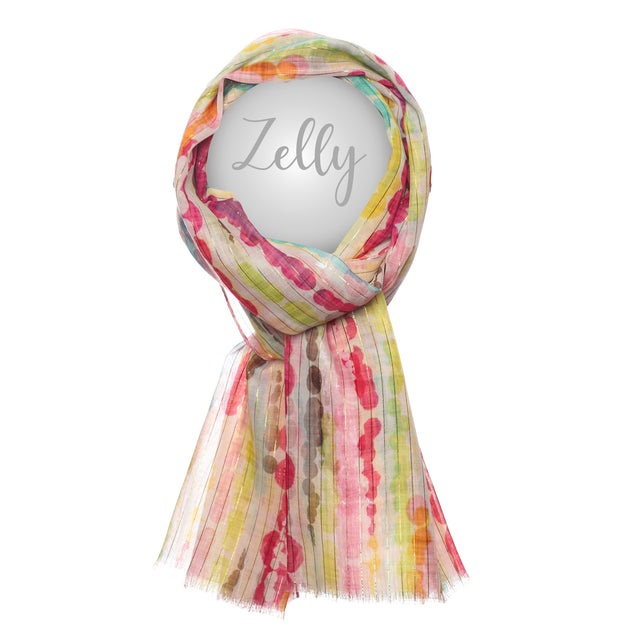 Metalic Thread Scarf - Abstract Hot Pink