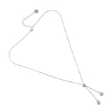 Tie Style Ajustable Necklace - Silver