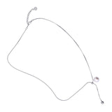 Orbit Soluna Long Pearl Bead Necklace - Silver