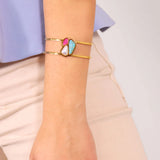 Aqua Maldives Bracelet Cuff - Pink/White/Green