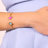 Aqua Lagoon Bangle Cuff - Pink/Green