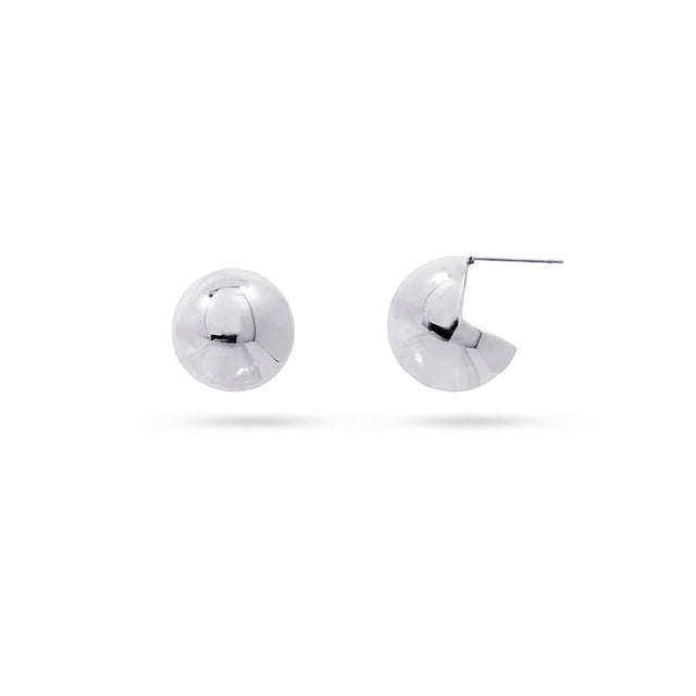 Dome Ball Earrings - Silver