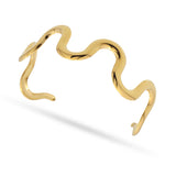 Waves Bracelet Cuff - Gold