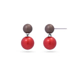 Frost Aura Ball Earrings - Red