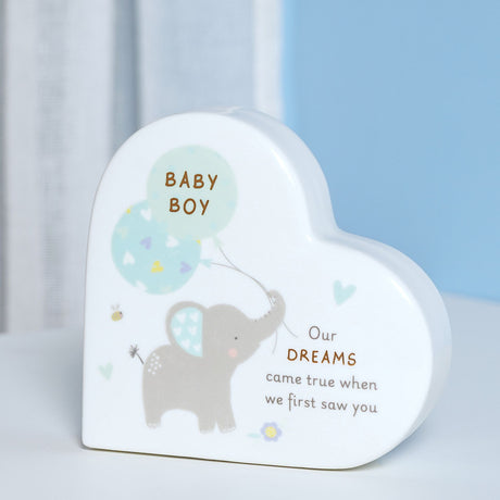 Ceramic Mantel Heart - Baby Boy