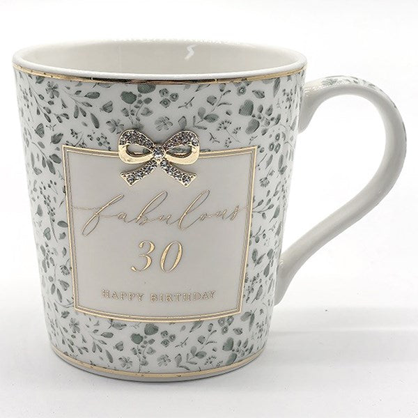 Floral 30th Birthday Mug