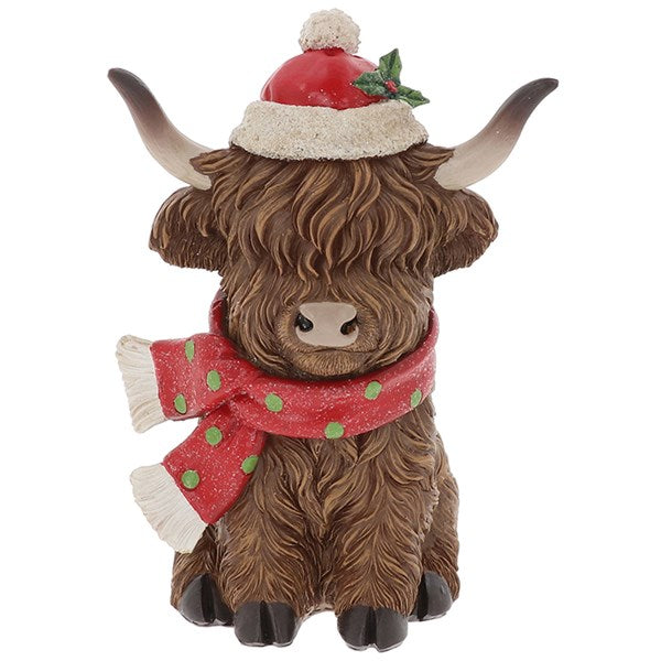 Merry Christmas Coo with Scarf Sitting - Medium