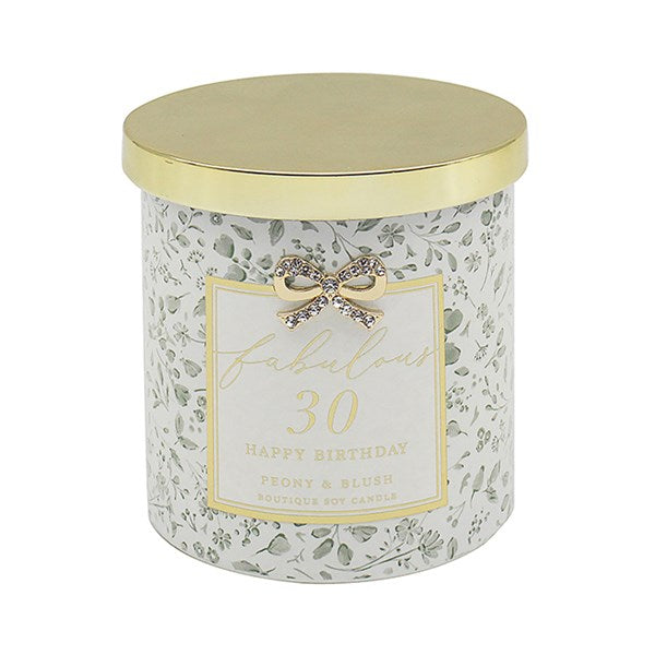 Floral 30th Birthday Candle