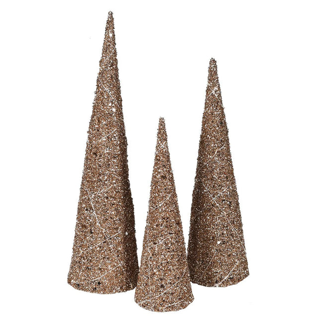 Set of 3 Light Up Glitter Trees